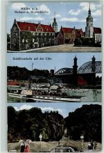 01587 O8400 Riesa - Rathaus Klosterkirche Raddampfer