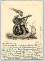Schnecke Laute Briefmarke WK II Zwerg Gebrauchsspuren
