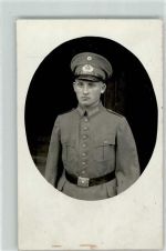 Soldat Porträt Passepartout Uniform WK II Privatfoto AK