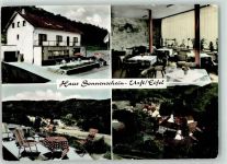53925 W5370 Urft - Hotel-Gasthaus Haus Sonnenschein Eßzimmer Terrasse Fliegeraufnahme
