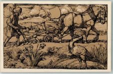 sign. Fr. Boehle Serie I Nr. 6 Bauer mit einem Pflug Landwirtschaft AK Künstler 1917 Künstlerkarte