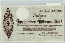 41061 W4050 Mönchengladbach Notgeldschein Notgeld 200 Millionen Mark