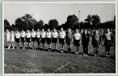 Eupen Privatfoto AK Österr. Fußballteam beim Tunier Ort handschriftlich