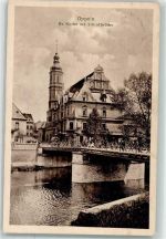 Oppeln Opole - Ev. Kirche mit Schlossbrücke