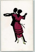 Silhouetten Serie 1318-2 Verlag A. Rehn AK Tanz