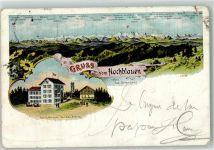Hochblauen 1910 Gebrauchsspuren Hotel Pension Stehlin Alpenpanorama