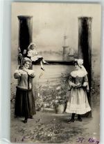 Buchstabe H Frau Kind Jugendstil Tracht Verlag NPG Serie 195 Surrealismus 1904