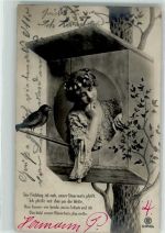 Frauenbild im Vogelkasten Rotophot Serie 1141-4 Surrealismus 1907