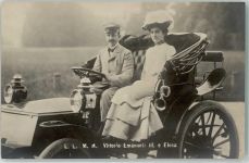 König Vittorio Emanuele III und Elena Oldtimer Adel Italien