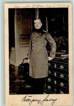 Offizielle Karte Rotes Kreuz 1914 Kronprinz Georg im Feldmantel Adel Sachsen