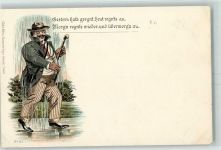 Verlag Gebr. Metz Nr. 21 Es regnet ... Spruch Humor 1899 Lithographie