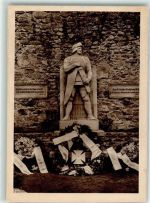 Carta Kerz Heldenfriedhof innerhalb der Ruinen einer alten Zisterzienserabtei Kriegerdenkmal 1928 Gebrauchsspuren