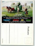 Kalidüngersalz Bauern Heuernte Pferde Düngerwerbung Ganzsache