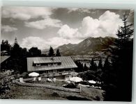87561 W8980 Oberstdorf Foto AK Cafe Pension Bergkristall