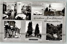 76891 W6749 Bundenthal Gebrauchsspuren Gasthaus zum Schwanen Kath. Kirche Kriegerdenkmal VW Käfer