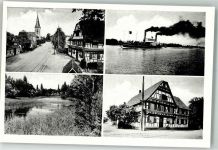 77866 W7597 Diersheim Foto AK Dampfschiff Gasthaus zum Rappen Kirche