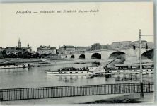 O8000 Dresden raddampfer König Georg + Friedrich August Brücke Elbeschiff 1906
