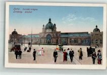 Lemberg Lwow 1915 Foto AK Bahnhof Straßenbahn Auto