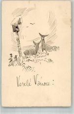 Vesele Vanoce Vogelhaus Rehe Handgemacht 1931