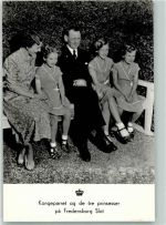 Königin Ingrid und Familie Adel Dänemark 1953 Foto AK
