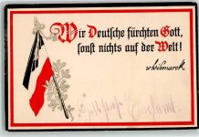 Wir Deutsche fürchten Gott , Spruch von Bismarck Feldpost Leichtkrank. Abteilung Hermann IX Armee Patriotik WK I, Deutschland Prägedruck