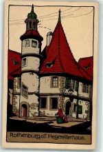 W8803 Rothenburg ob der Tauber Hegereiterhaus Künstlersteindruck Künstlerkarte