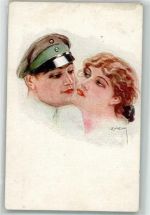 Küsse Liebespaar Soldatenliebe Serie 697/1 Usabal, L. 1916