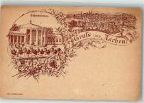52062 W5100 Aachen Gebrauchsspuren Lithographie Elisenbrunnen