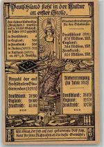 Deutschland in Kultur an erster Stelle 1913 Eule Totenkopf Politik Künstlerkarte