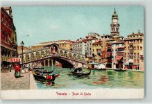 30100 Venezia Künstlerkarte Ponte di Rialto