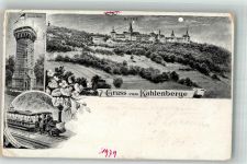 1190 Wien 19. Bezirk, Döbling 1901 Gebrauchsspuren Hotel Kahlenberg Aussichtsturm Eisenbahn