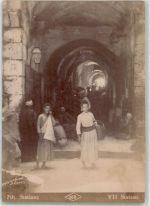 Jerusalem Gebrauchsspuren Marktszene 7. Stations um 1890 Foto keine AK