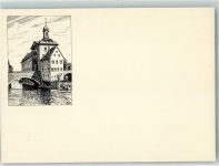 96047 W8600 Bamberg Radierung Unter Brücke
