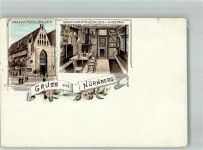 90402 W8500 Nürnberg Gebrauchsspuren Lithographie Gasthaus Bratwurstglöcklein Inneres