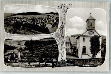 35708 W6342 Fellerdilln - Kirche Gesamtansicht Schwimmbad 3-Bildaufnahme