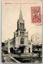 Fort-de-France 1912 Gebrauchsspuren Kirche Briefmarke Bildseite