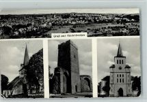 65611 W6259 Niederbrechen - Gesamtansicht Berger Kirche Wehrturm Kirche 4-Bildaufnahme