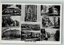57462 W5960 Olpe , Biggesee 1942 Foto AK Feldpost WK II Kirche Portal Kreuzeberg Bahnhof Oberlyzeum Marktplatz Bäuerliche Werkschule