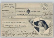 Glückstadt Telegramm - Die Herzen auf, es nahet die Liebe - 1903 AK Amor