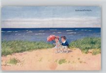 Nr. 5211 - Liebes Werben - Kinderpoesie - Sonnenschirm - Hoffmann, Ad. Künstlerkarte