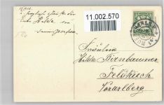 Blumengirlande - Zierbüsche mit blühenden Blüten im Übertopf - Biedermeier Namenstag Prägedruck