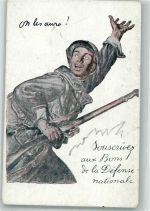 Defense Nationale Propaganda WK I Militär Frankreich Gebrauchsspuren