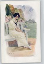 sign H. Herzing - Glamour Frauen - Mode - Verlag S.V.D. Serie 4206-6 - Künstler Künstlerkarte