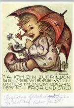 Nr. 14386 Verlag Josef Müller AK Regenschirm Hummel 1977