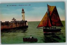 Le Treport - L`entree du Port ca 1915 AK Leuchtturm