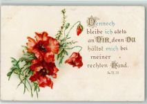 Christlicher Spruch - Mohnblumen AK Poesie 1915