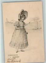 Serie 561-4 - Ostern - Biedermeiermode 1907 AK TSN