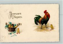 Hahn mit Küken Ostern