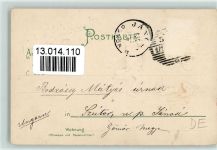 Erika Nr. 100 - Kleine Hasen schlüpfen aus den Eiern, kleiner Zwerg schaut zu Osterei Prägedruck