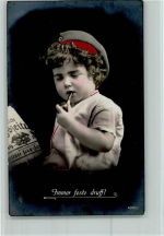 Fotoverlag PFB Serie 4010-3 Jungdeutschland - Kind mit einer Pfeife AK Pfeife 1916